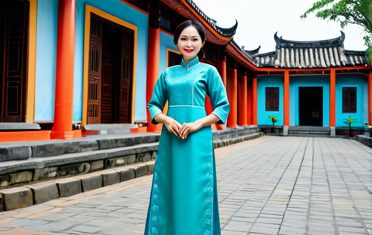 **

"A professional woman, fully clothed in a modest Ao Dai (traditional Vietnamese dress), stands in front of the Hội An Ancient Town. Appropriate attire, safe for work. Perfect anatomy, correct proportions, natural pose, well-formed hands, proper finger count. Professional photography, high quality, family-friendly."

**