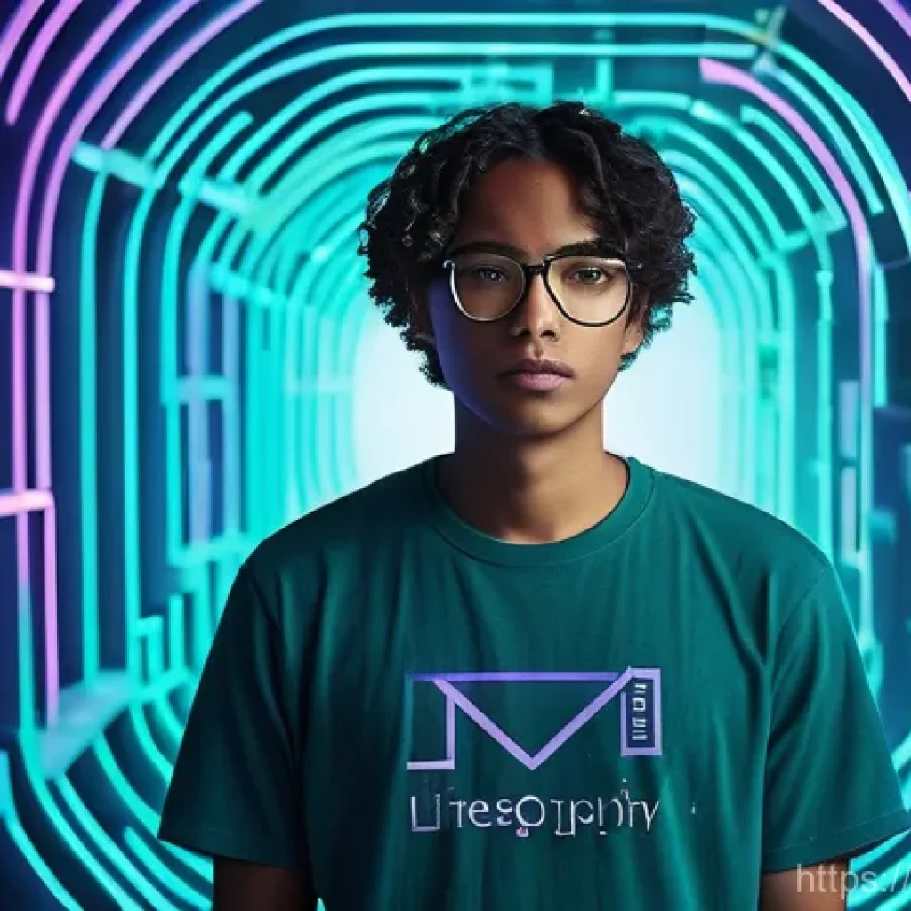 용어집 정책 - **Digital Language Maze:**
    "A young adult, looking slightly confused but determined, stands in t...