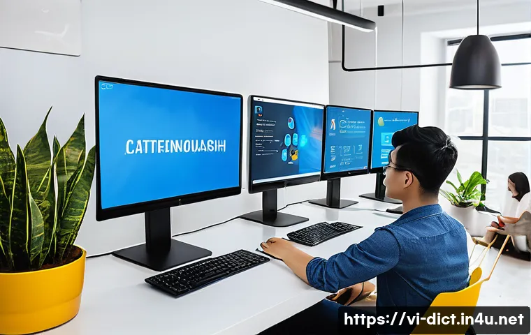 단어 검색 시스템 - A modern Vietnamese office setting with diverse young professionals collaborating on AI-powered natu...